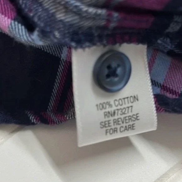 Pink Blue Fall Bleach Dip Tie Dye Plaid Button Down Shirt L - Picture 3 of 6